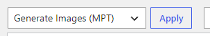 Bulk actions dropdown showing Generate Images (MPT)