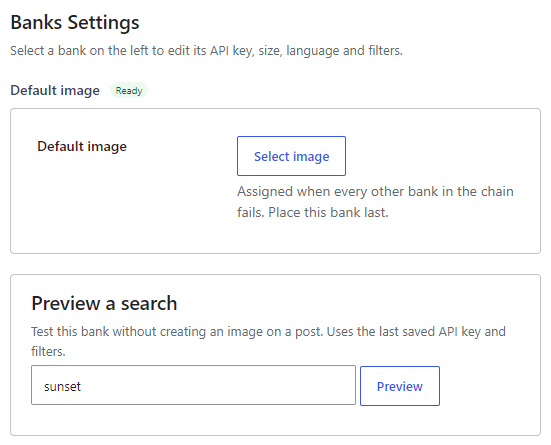 Default image bank — Select image