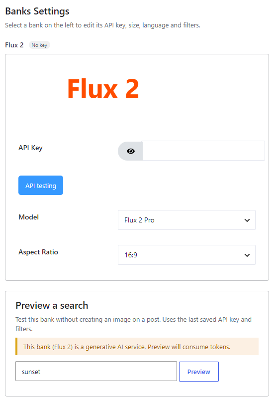 Flux 2 (Pro) bank settings