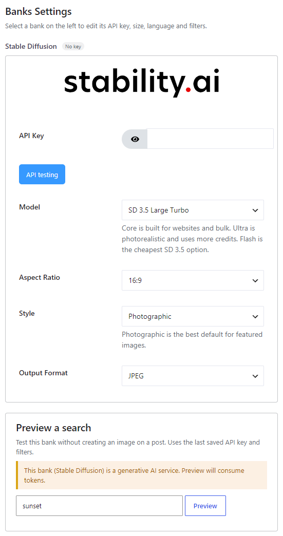 Stable Diffusion bank settings